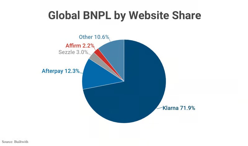 Global BNPL Market Share by Website Usage